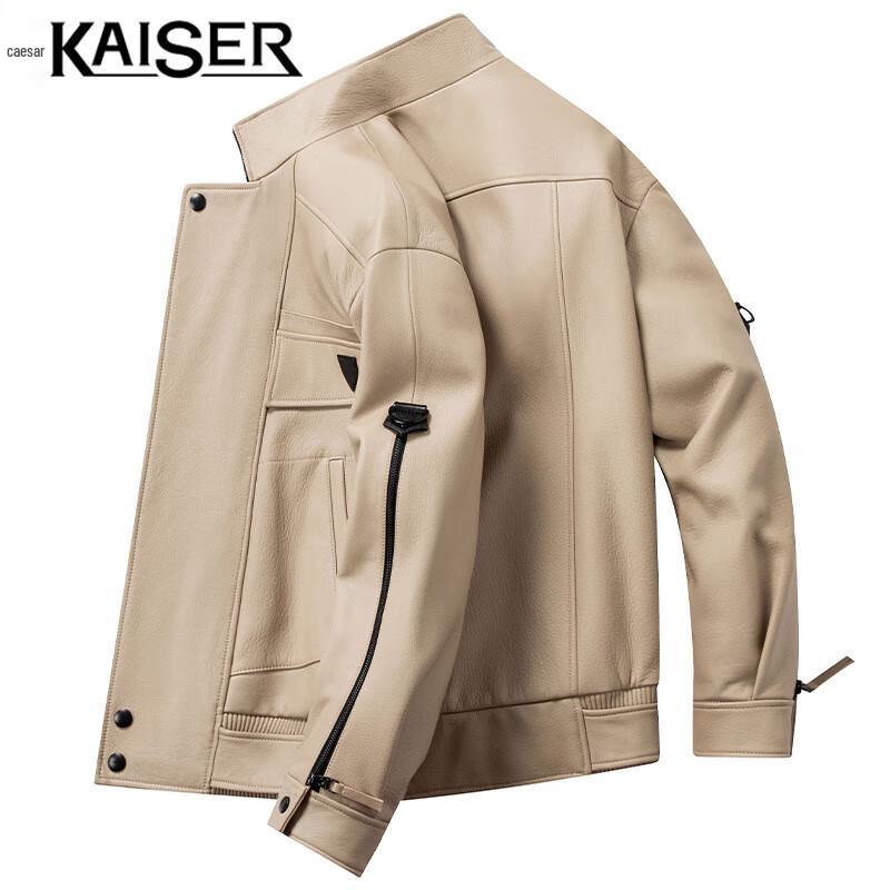 

KAISER Men s Goat Leather Stand Collar Jacket M
