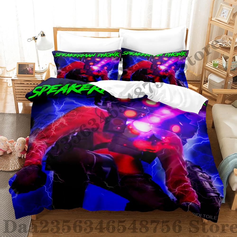

Skibidi Toilet Beding Set Single Twin Ful Quen King-Sized Dimensionsd Dimensions Bed Linen Set Adult People Kid Bedrom Duvetcover Sets Print Anime Bed 100*200cm Single