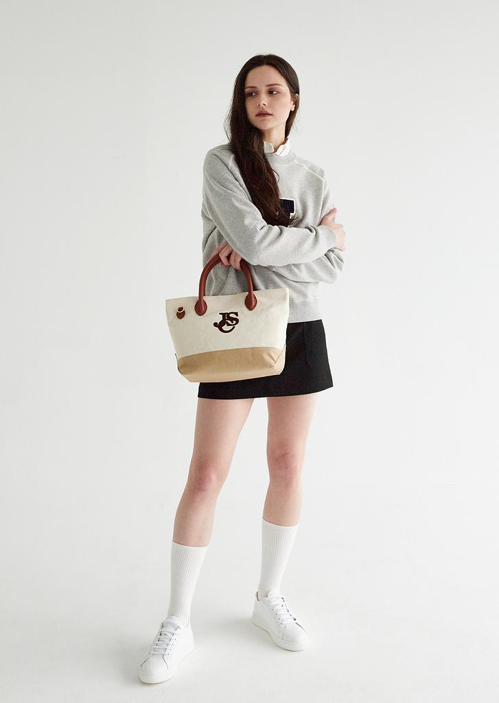 Juneci Sports Club Jsc Leather & Canvas Tote Bag (Natural_Brown)