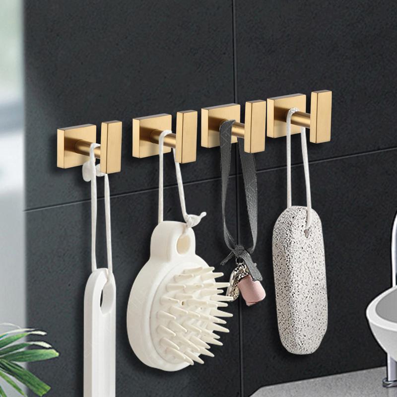 Crochet Mural de Bain Moderne en Acier Inoxydable 304 Cintre Réutilisable Crochets Porte-Serviettes Crochets pour Vêtements de Salle de Bain Pour Miroir de Cuisine Maison