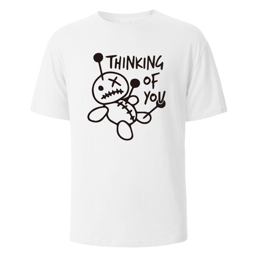 Pánské tištěné tričko Thinking Of You Streetwear 100% bavlna Topy pro muže ženy Léto Prodyšné Krátký rukáv O-výstřih Základní trička