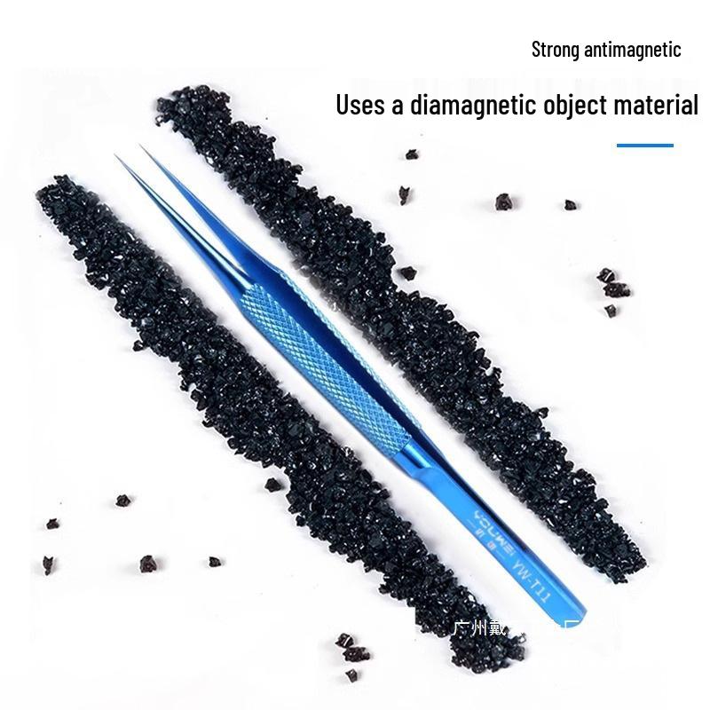 Titanium Alloy Tweezers with Anti-Flywire, Extra Sharp Bent & Straight Tips for Fingerprint Mobile Phone Repair
