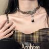 Náhrdelník s motýlem pro ženy od Meilaide Heavy Industry: Punk, Sladký, Cool Horká Holka Kožený Choker, Vintage Klíční Kost Řetízek