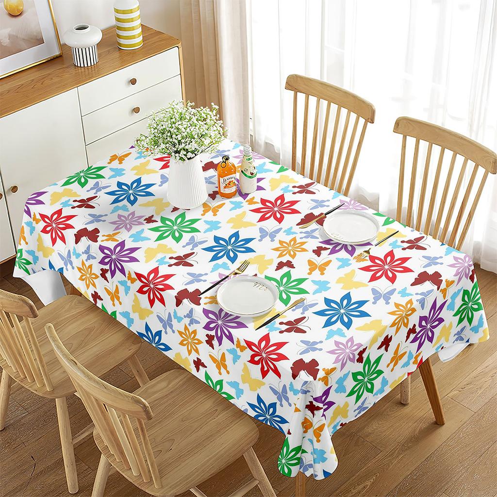 Floral Tablecloth Rectangular Little Fresh Aesthetic Decor For Kitchen Dining Room Picnic Travel Party