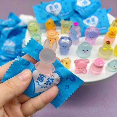 Glow In The Dark Mini Animal Figurines Mysterious Blind Bag Toys Luminous Farm Ocean Figures Cute Resin Decor for DIY Crafts & Fairy Gardens