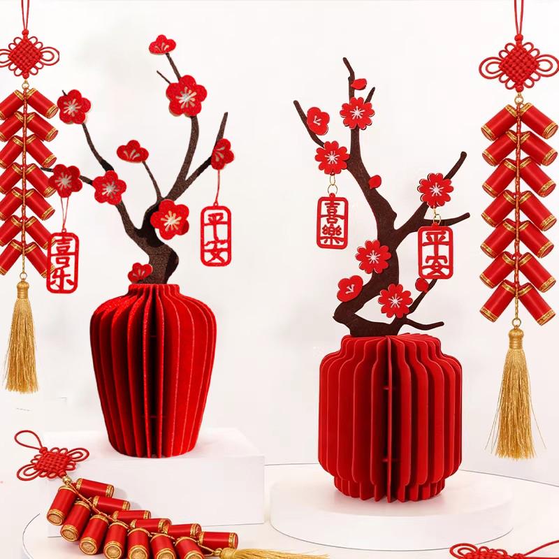 Chinese New Year Honeycomb Vase Ornaments Horse Year Spring Festival Scene Chinese-Style Wedding Moving Ceremony Decor