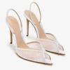 Scarpe da Donna di Tendenza Sandali Donna Tacchi Alti Estivi Scarpe Nude Rosa Rete Slingback Tacco Alto Festa Passerella Sandali