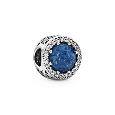 Radiant Hearts Charm With Blue Crystal And Clear Cubic Zirconia P-791725NMB For Women