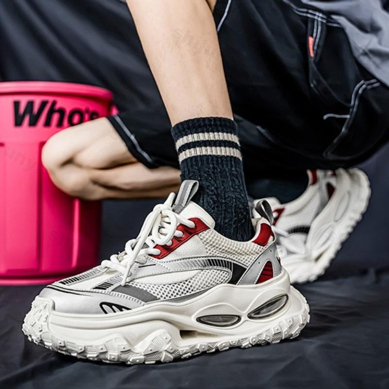 Fashion Fashion Trend Men's Low Top Thick Sole Casual Sports Shoes 2025 Autumn New Mesh Breathable Comfortable Versatile Chunky sneakers