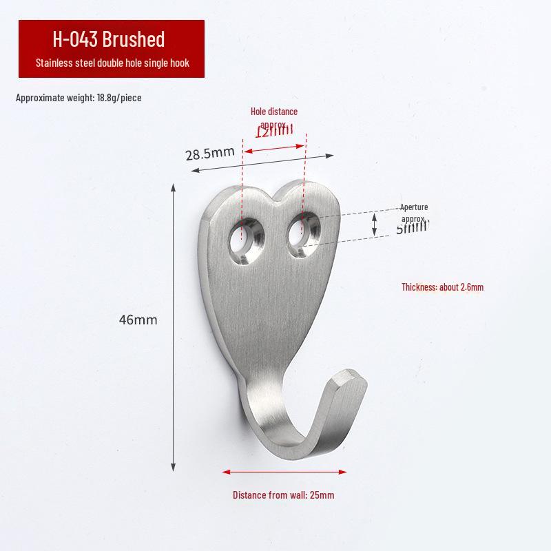 Stainless Steel Mini Single Clothes Hook for Wall