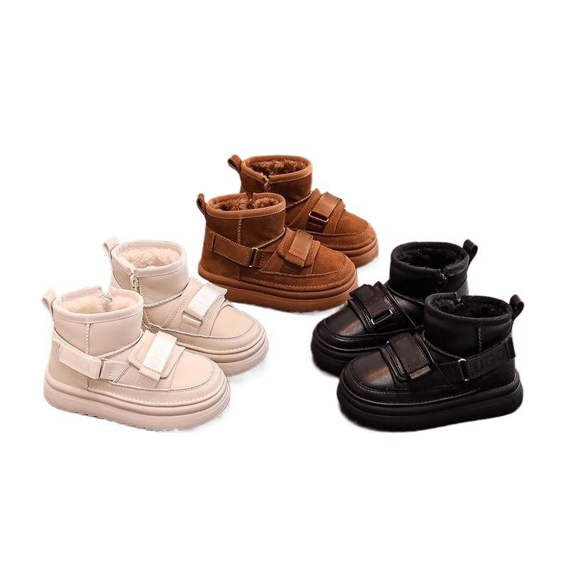 Children's snow boots 2025 winter new boys' shoes big cotton shoes thickened boys' velvet shoes girls' baby shoes