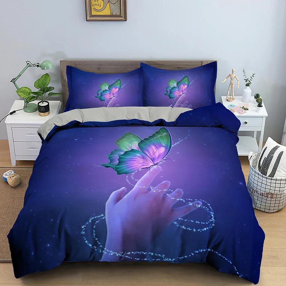 3D Animal Butterflies Bedding Set Single Twin Double Queen King Cal King Size Bed Linen Set
