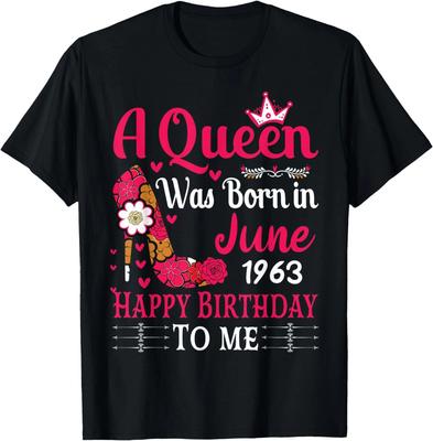 63rd Birthday High Heel A Queen Was Born In June 1963 T-Shirt