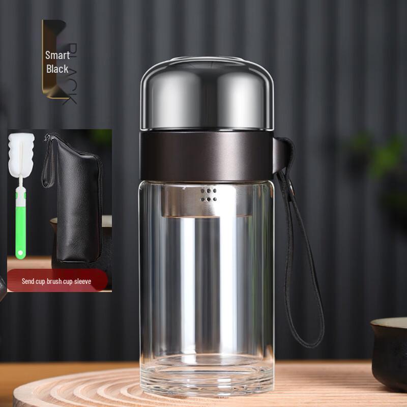 Waterxi Double Wall Insulated Glass Tea Infuser Mug