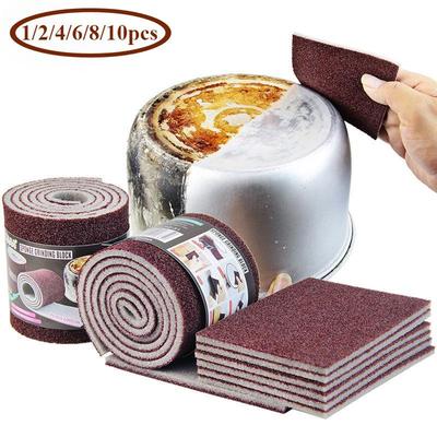 1/2/4/6/8/10PCS Spugna magica per la pulizia della decalcificazione al carborundum Spugna di carta vetrata Attrezzi da cucina per la casa Spugna per la rimozione della ruggine e per lavare i piatti e le pentole
