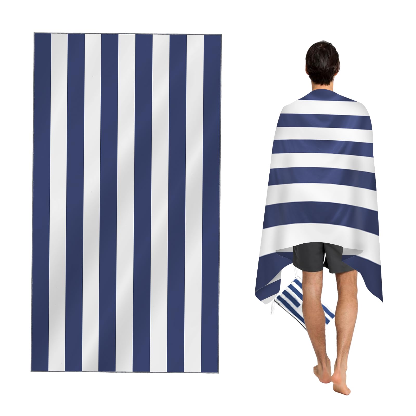 

CNMTCCO Quick Dry Microfiber Beach Towel with Bag, 100% Recycled, Sand Free, Lightweight Compact Towel for Adults W40*H60(CM)
