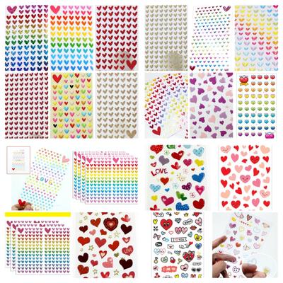 Love Heart Stickers(10ea Each) - 19 Options (Three-Dimensional/Korean/Decoration/DIY Scrapbooking)
