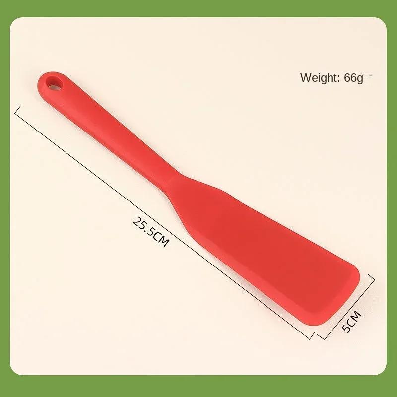 Silicone Egg Frying Spatula Slanted Edge Colorful&Heat Resistant Pot Protecting&Hanging Hole Kitchen Tool for Pancakes/Steaks