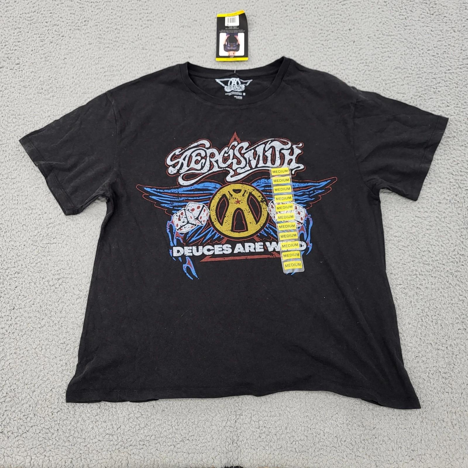 Футболка Aerosmith Мужская Средняя Черная Deuces Are Wild Графический Принт 2XL