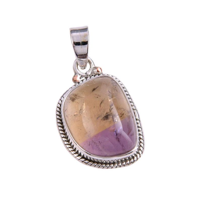 Natural Ametrine Gemstone Handmade 925 Solid Silver Jewelry Pendant 1.50'' p2G47