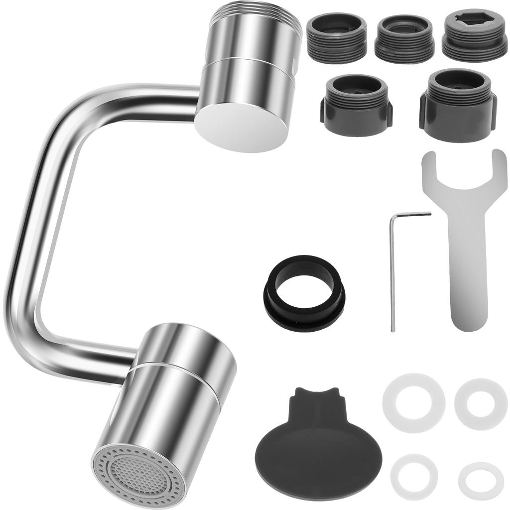 Adjustable Stainless Steel Faucet Extender Adjustable 1080° Rotating Kitchen Sink Faucet Robotic Arm Universal for Home Kitchen