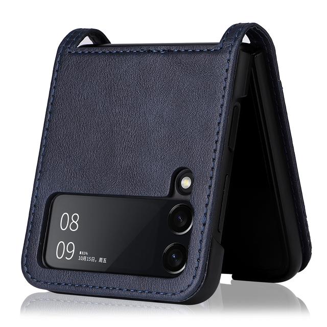 Fashion Card Slot Folding Phone Bag Case For Samsung Galaxy Z Flip 4 5g Flip3 Flip4 Flip 3 Zflip4 Anti -Sweat Matte Cover