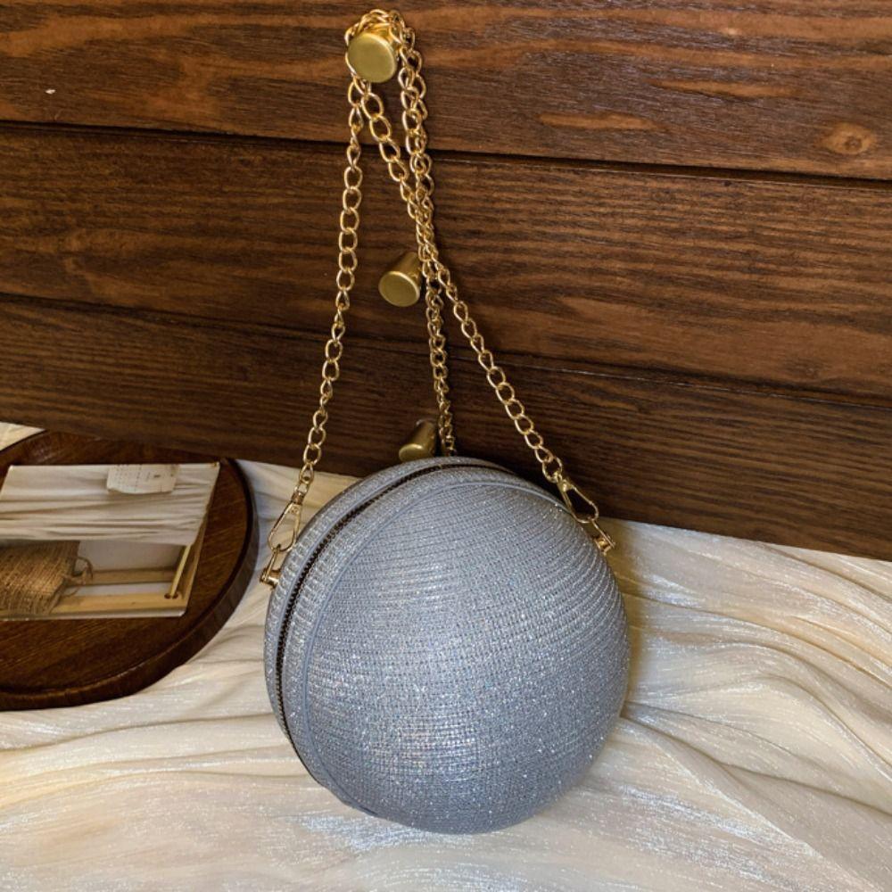 Rhinestone Ball Handbag Glitter Shinny Clutch Purse Portable Evening Banquet Bag  Wedding