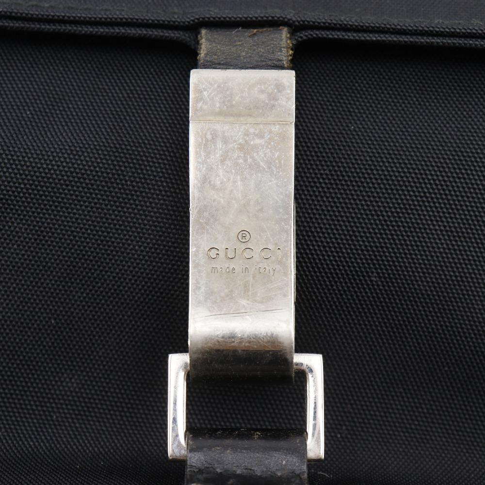 Gucci Shoulder Bag Black Nylon Canvas Unisex Used