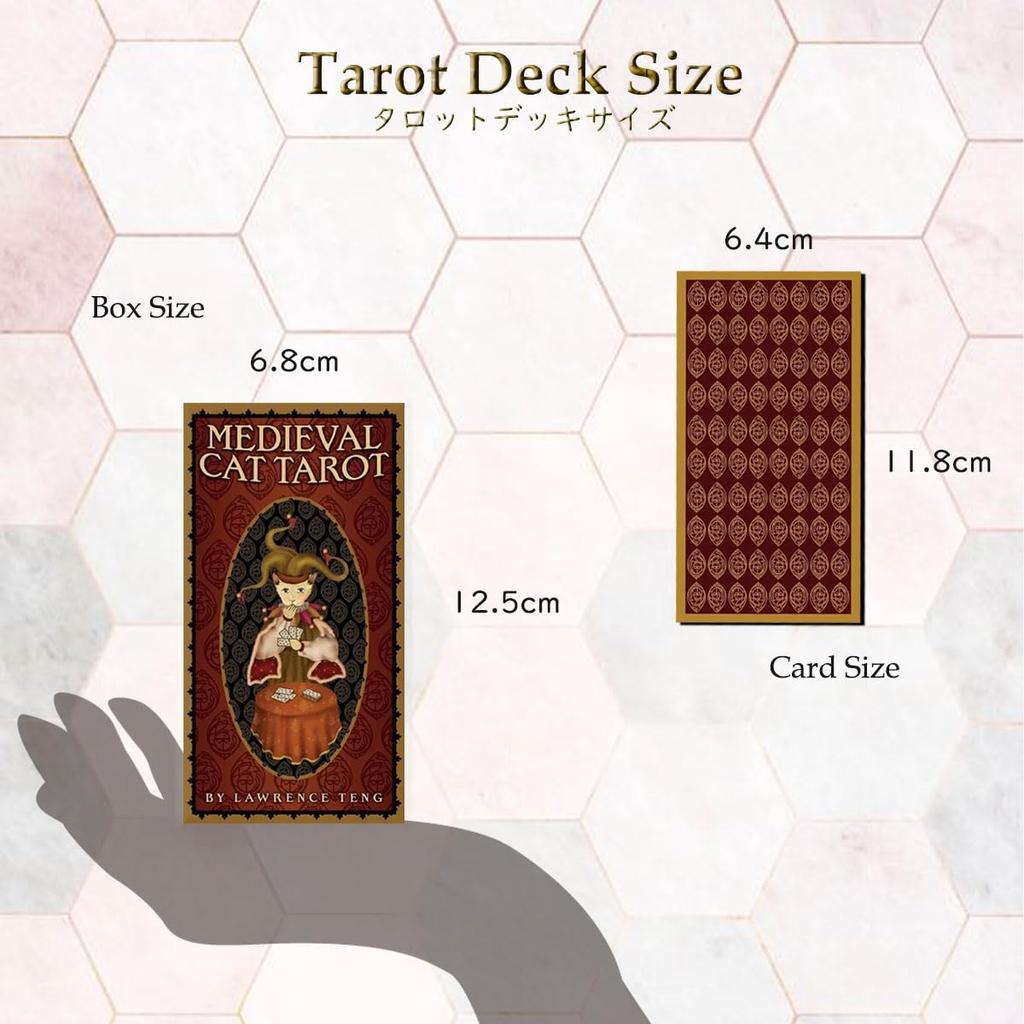 LANG Tarot Cards Cat Tarot with Japanese Medieval Cat Tarot Reading Cute [Medieval Instructions] Rider-Waite Edition, Beginner's Guide, Tarot,