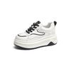 2025 autumn new leather little white shoes women's platform inner height increase sports and leisure shoes women's Korean version color matching d