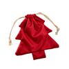 Soft Fabric Christmas Treat Bag Tree Ornament with Pull Cord Opening for Small Gifts and Holiday Table Display