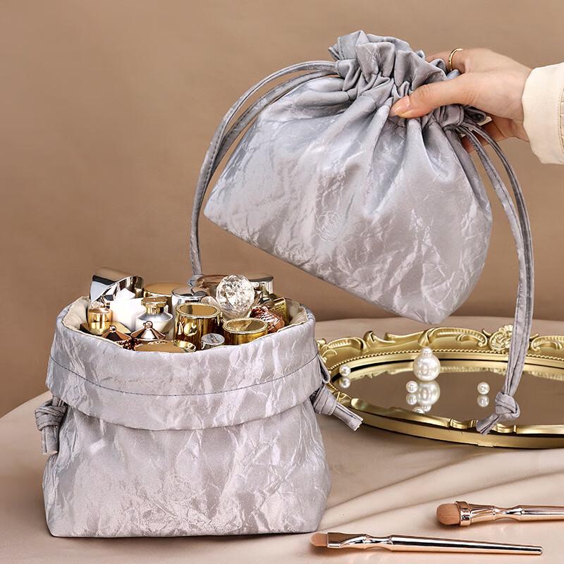 Portable French Style Velvet Sand Drawstring Cosmetic Bag