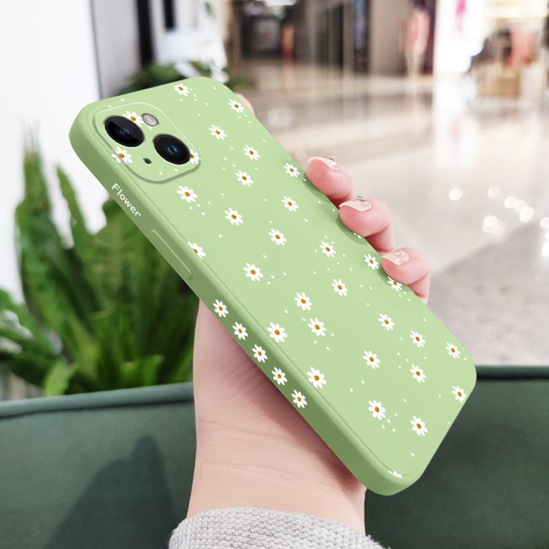Coque de téléphone Fleurs Marguerites Pour iPhone 17 17 Air 16 15 14 13 12 11 X XR XS Plus Pro Max Mini Housse en Silicone