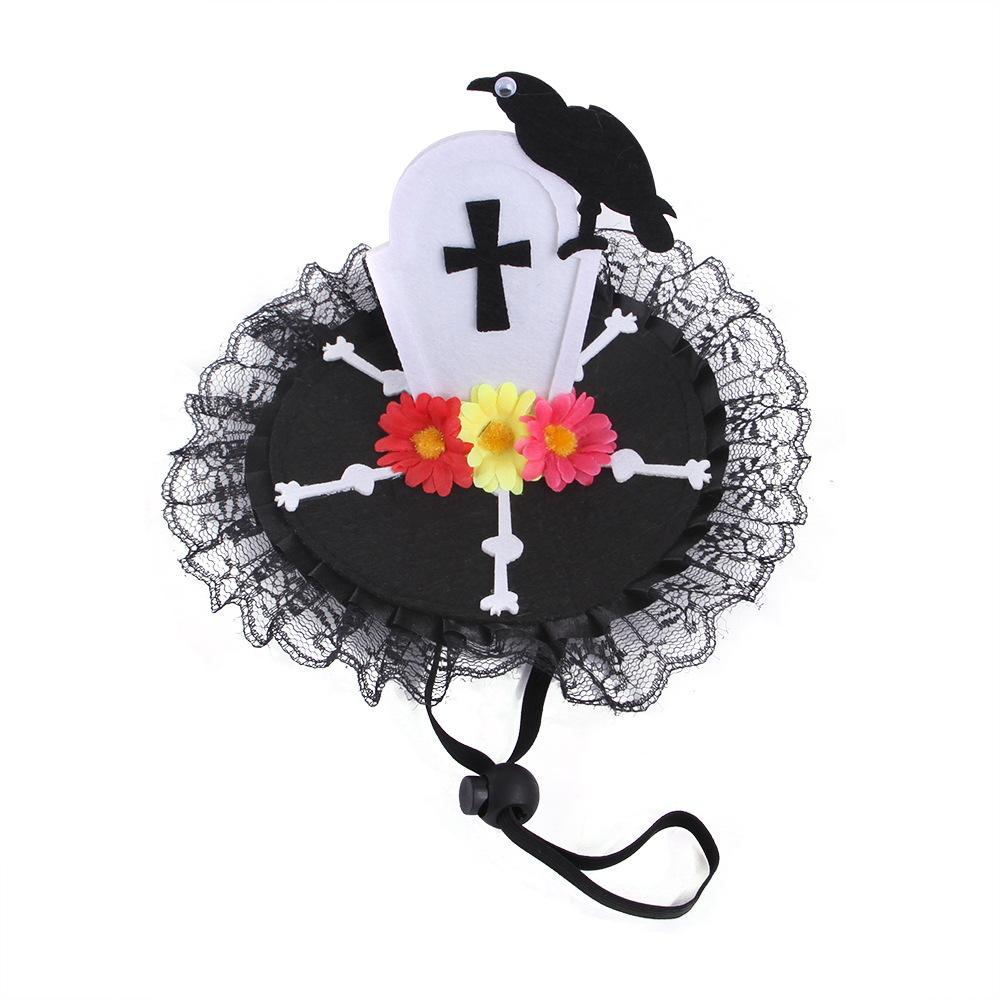 Hot-selling pet funny cat Halloween hat, bat spider skull pattern dog funny headgear