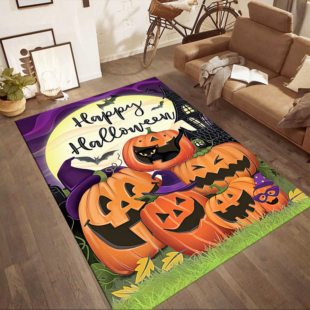 Happy Halloween Night Floor Mats for Living Room, Bedroom and Room Decoration Are Suitable for Gifts.