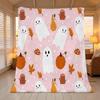 Thick Warm Flannel Blanket Ghost Pumpkin Collection, Soft Cozy Home Throw, Perfect for Indoor Comfort, Christmas & Halloween Decor