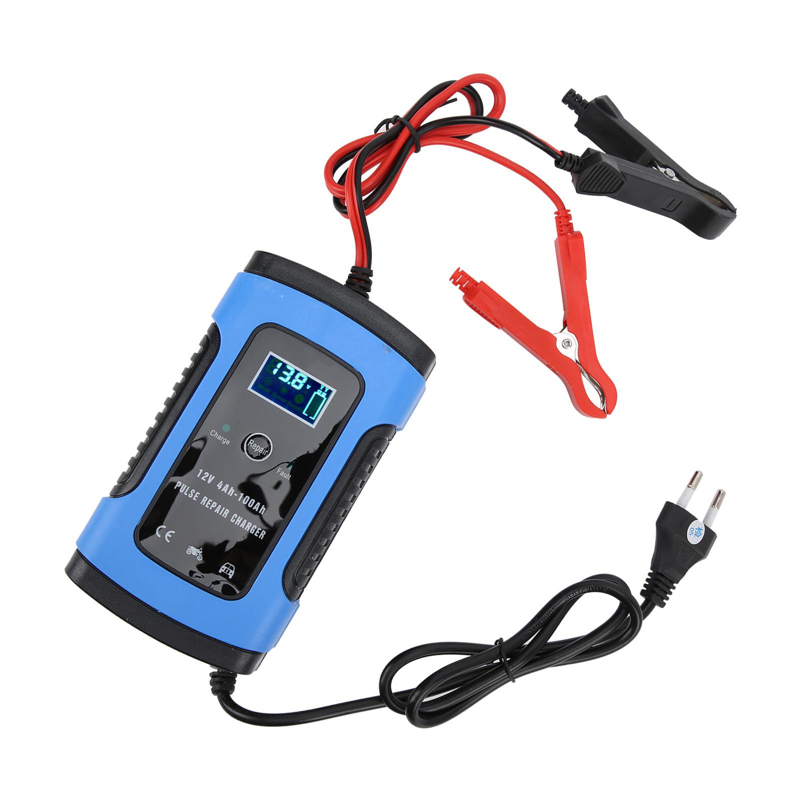 

Зарядное устройство для мотоциклетного аккумулятора 12 В 6 А Цифровой дисплей Интеллектуальный инструмент для восстановления 100–240 В Штекер EU