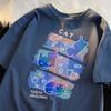 2026 New Summer Unisexs Tshirt  100 Pure Cotton Printed With A Three Cats Pattern Versatile Trendy Loosefit And Stylish