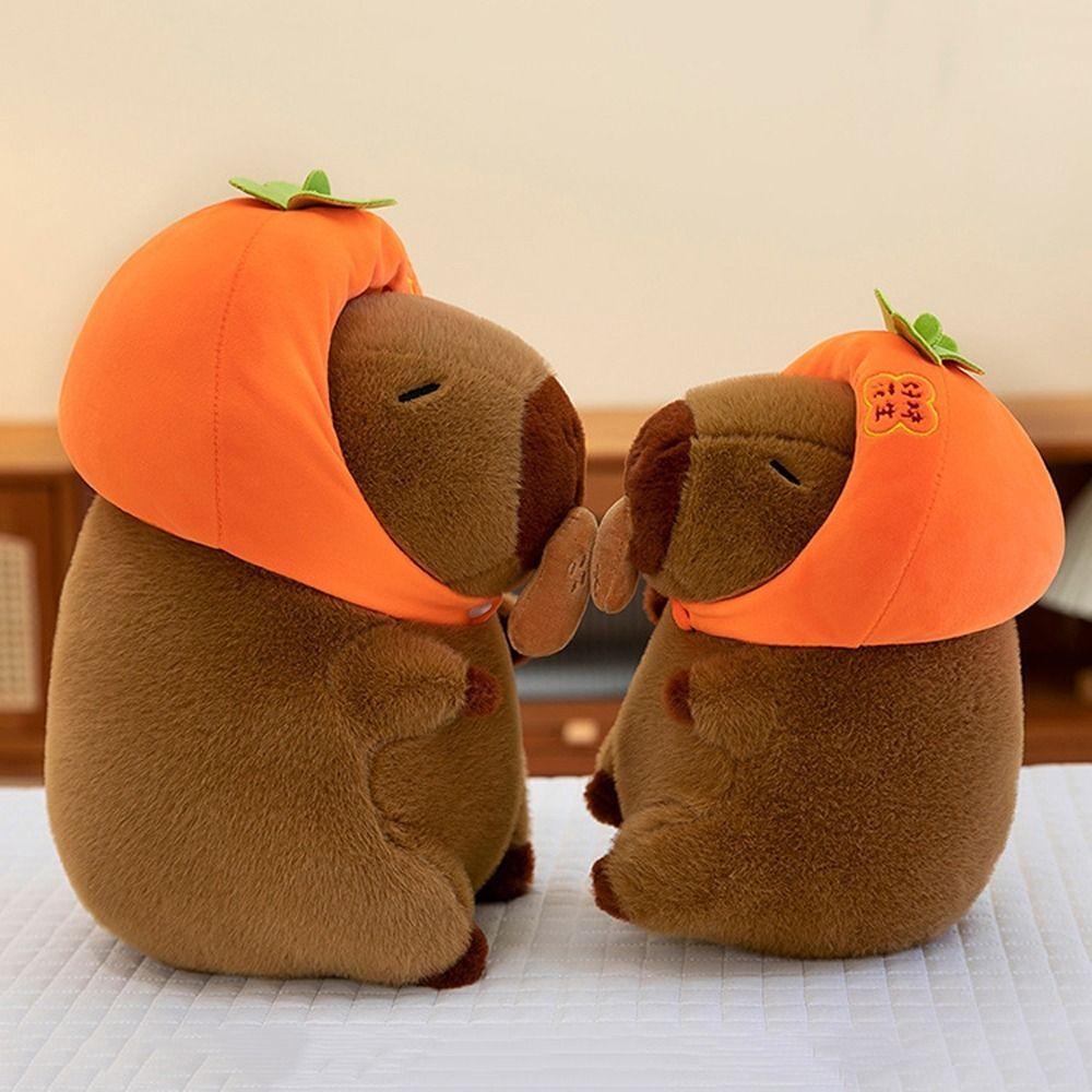 Wearing Headband Simulation Capybara Toy Peanut Stuffed Capybara Doll  Birthday Gifts