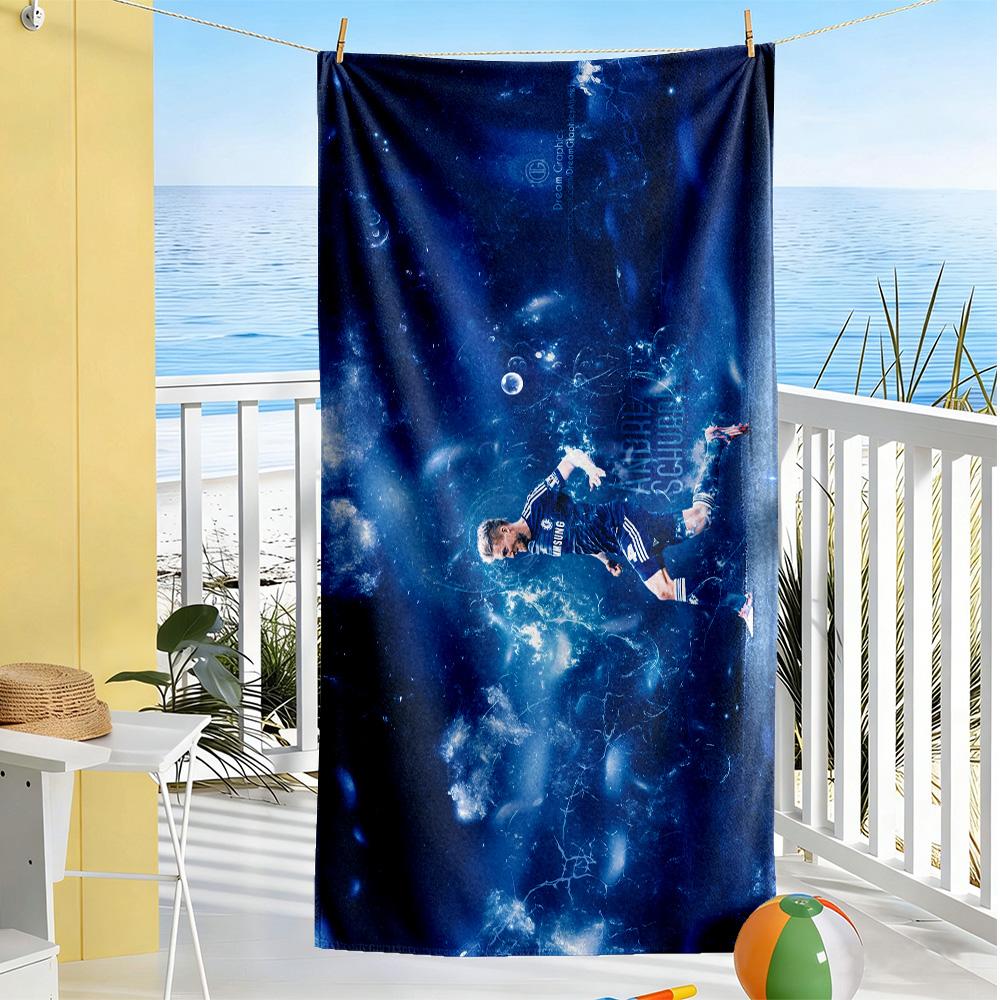 Blue Energy Soccer Player Beach Towel Quick-Dry Soft Microfiber Comfortable Lightweight Perfect for Traveling Yoga Camping and Swimming