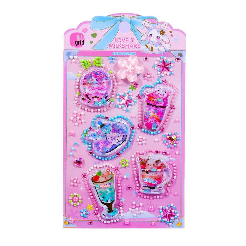 Kids' Creative Wiggle Stickers for Phone Cases - Acrylic Gem & Diamond Decorations for Girls