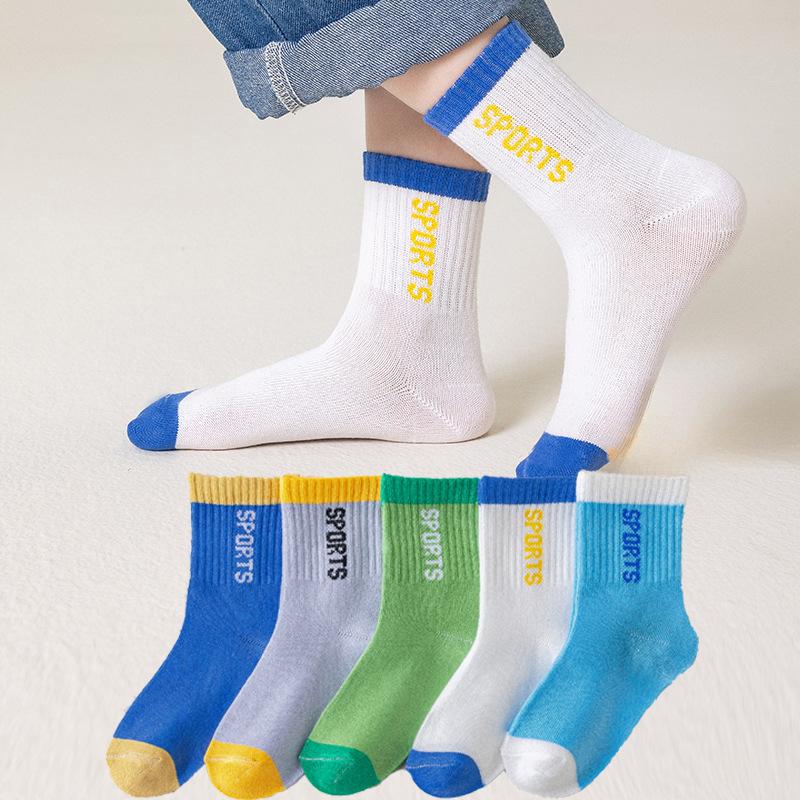 

5 пар детских носков, носки для спорта на открытом воздухе для мальчиков и девочек, детские полосатые носки, весна 8-12Y