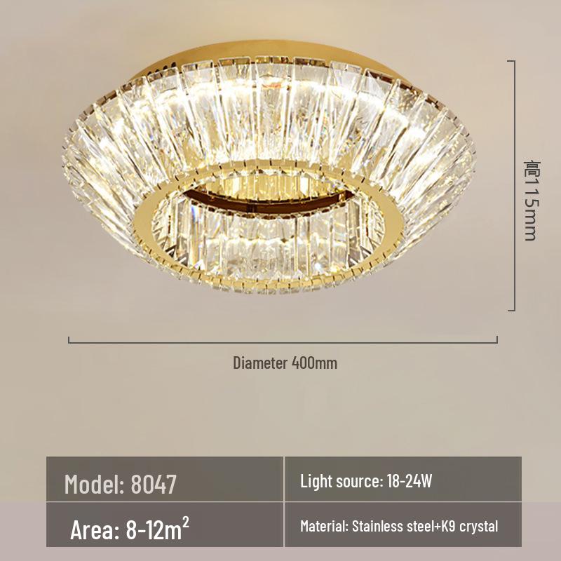 Luxury LED Crystal Ceiling Lamp for Living Room, Bedroom, and Corridor
