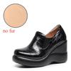 8cm Kleine Größe 32-43 Mode Tiefes Dekolleté Plateau Keilabsatz Schuhe Damen Pumps Slipper 2025 Herbst High Heels Schuhe für Büro Mutter Arbeit