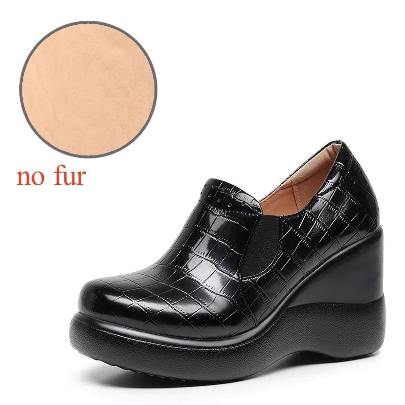 

8см Маленький Розмір 32-43 Модні Туфлі-Клини з Глибоким Вирізом на Платформі Жіночі Туфлі-Човники Лофери 2025 Осінь Взуття на Високих Підборах для Офісу Мами Роботи 40