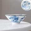 Retro Blue and White Ceramic Kung Fu Teacup Tea Set Single Cup Tea Tasting Hat Cup Home Master Cup Tea Cup Tea Bowl Set