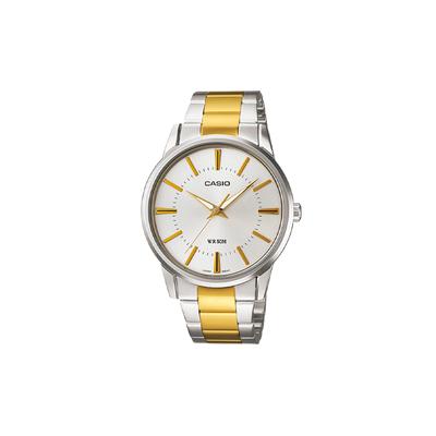 50 Meters Waterproof Casual Quartz Steel Strap Men's Watch Silver Dial MTP-1303SG-7A