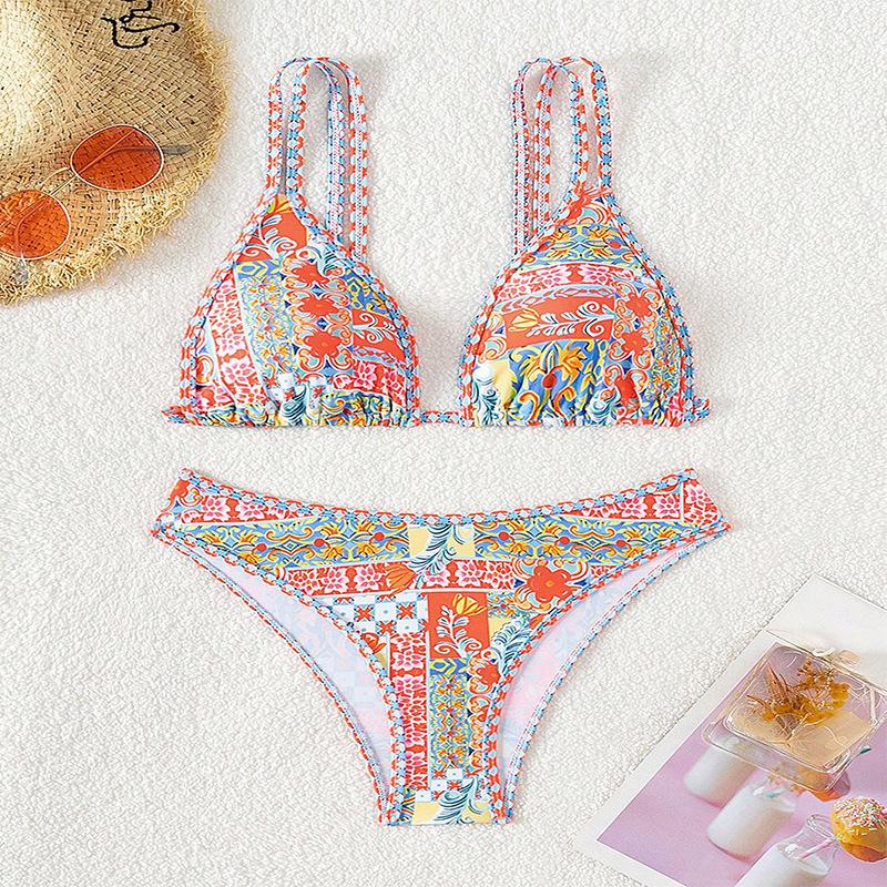TS JYL-SW265 Backless Bikini Set, Cami High-Waist Two-Piece Swimwear M