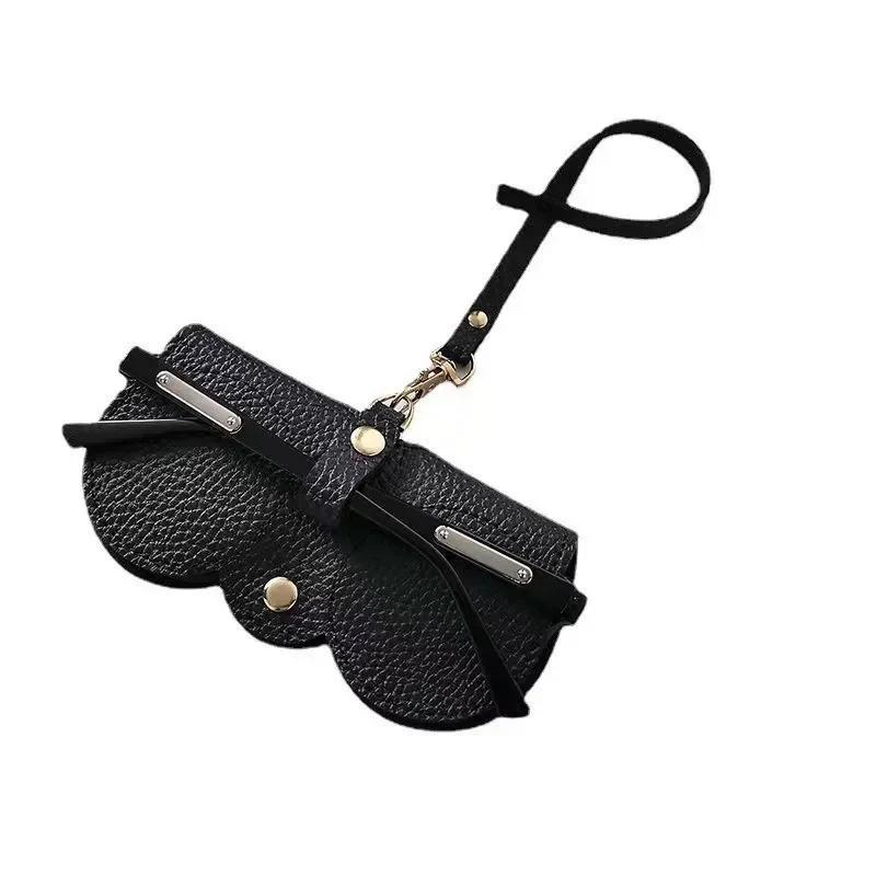 Nueva Bolsa para Gafas de Sol de Cuero PU Estuche para Gafas Contenedor Caja de Almacenamiento Bolsa Portátil para Colgar Gafas Soporte Anti-Compresión para Gafas de Sol