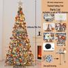 Papatoo 1.95m Flocked Foldable Christmas Tree with Remote Control Lights